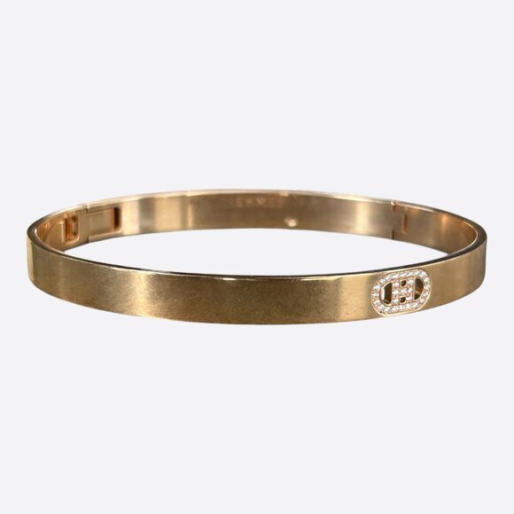 Hermes Yellow Gold & Diamond H d'Ancre Bracelet - Picture 2 of 6